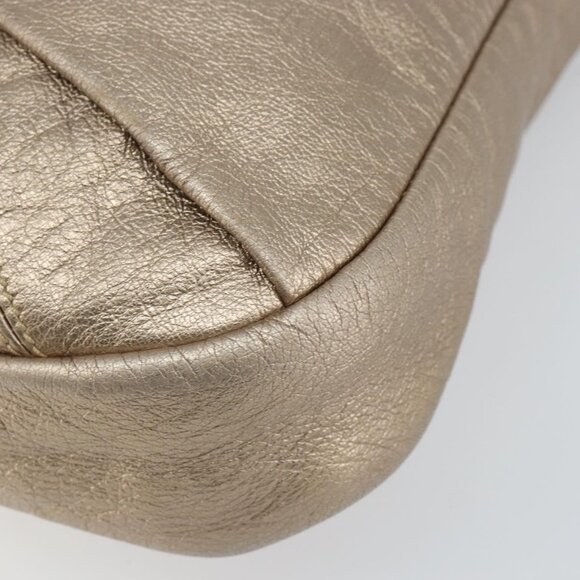 Authentic Salvatore Ferragamo Vala Shoulder Bag Leather Beige Gold - Picture 6 of 16